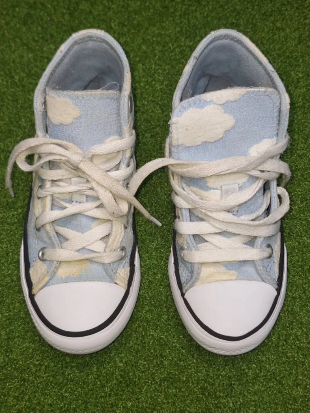 Converse Kids Light Blue and White Cloud High Top Sneakers